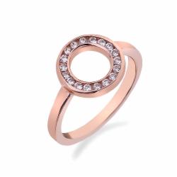 Stříbrný prsten Hot Diamonds Emozioni Saturno Rose Gold ER002/L o 51 b
