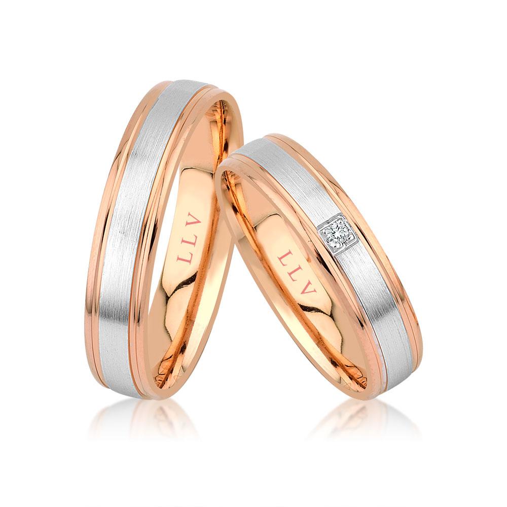 Lillian Vassago Snubní prsteny AMG1013 Barva zlata: B-R kombinovaná - bílá/růžová, Druh kamene: Brilianty image 1
