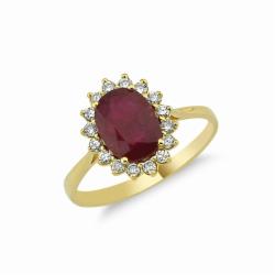 Lillian Vassago Zlatý prsten s rubínem a brilianty LLV11-SMR5650-01-RUB