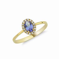 Lillian Vassago Zlatý prsten s tanzanitem a brilianty LLV11-SMR5636-01-TAN
