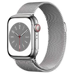 Apple Apple Watch Series 8 Gps + Cellular 45mm Silver Steel, Silver Milanese Loop