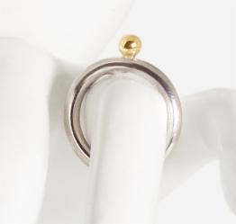 Klára Bílá Jewellery Dámský Stříbrný Minimalistický Prsten Golden Se Zlatem 41 (13,0mm)