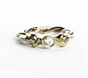 Klára Bílá Jewellery Zlatý Dámský Zásnubní Prsten Réva S Diamantem 41 (13,0mm)