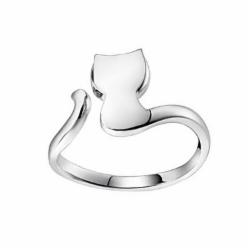Olivie Stříbrný Prsten Kočka 6091