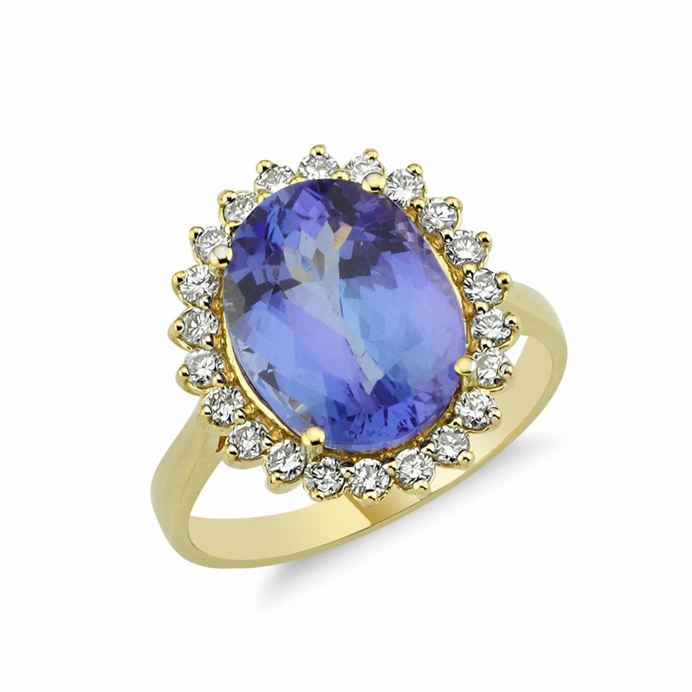 Lillian Vassago Zlatý prsten s tanzanitem a brilianty LLV11-SMR5651-01-TAN image 1