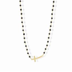 Lillian Vassago Zlatý náhrdelník s onyxy LLV22-GN012