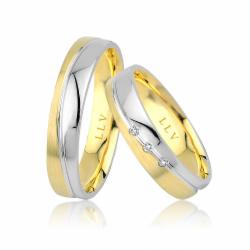 Lillian Vassago Snubní prsteny AMG1020 Barva zlata: Z-B kombinovaná - žlutá/bílá, Druh kamene: Zirkony