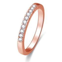 Beneto Růžově Pozlacený Stříbrný Prsten S Krystaly Agg188 50 Mm