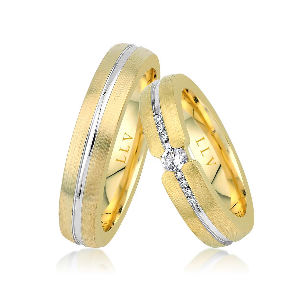Lillian Vassago Snubní prsteny AMG1032 Barva zlata: Z-R kombinovaná - žlutá/růžová, Druh kamene: Zirkony image 1