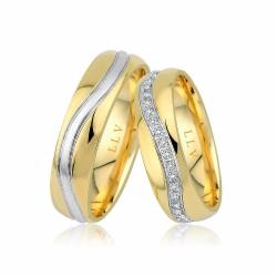 Lillian Vassago Snubní prsteny AMG1049 Barva zlata: Z-B kombinovaná - žlutá/bílá, Druh kamene: Zirkony