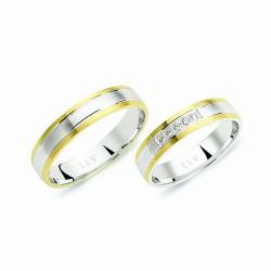 Lillian Vassago Snubní prsteny F1519C Barva zlata: Z-B kombinovaná - žlutá/bílá, Druh kamene: Zirkony