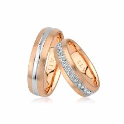 Lillian Vassago Snubní prsteny AMG1047 Barva zlata: Z-B kombinovaná - žlutá/bílá, Druh kamene: Zirkony