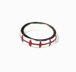 Klára Bílá Jewellery Unisex Stříbrný Červený Prsten 41 (13,0mm)