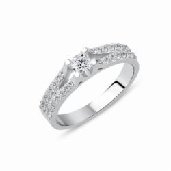 Lillian Vassago Zlatý prsten RMD1017/3 Barva zlata: Bílá, Druh kamene: Zirkon
