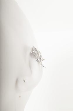 Klára Bílá Jewellery Dámská Náušnice Za Ucho Oak Stříbro 925/1000