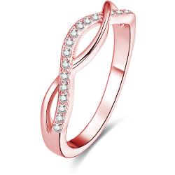 Beneto Růžově Pozlacený Stříbrný Prsten S Krystaly Agg191 50 Mm