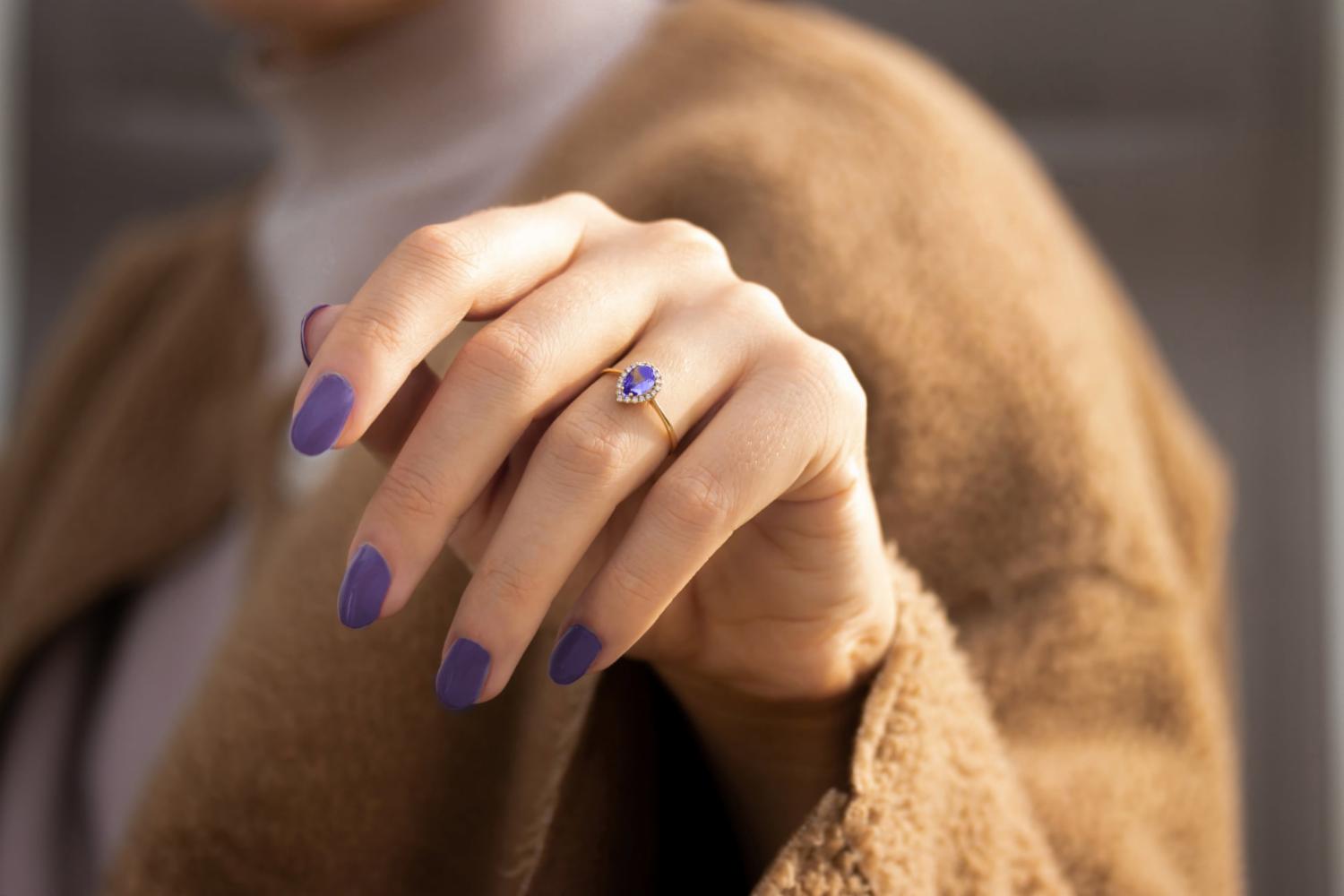 Lillian Vassago Zlatý prsten s tanzanitem a brilianty LLV11-SMR5644-01-TAN image 3