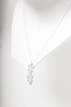 Klára Bílá Jewellery Dámský Stříbrný Náhrdelník S Listy Leaf Delší 40-45cm
