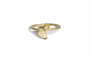 Klára Bílá Jewellery Dámský Zlatý Mini Prsten S Květinou Sakura 41 (13,0mm)