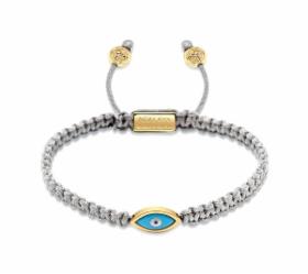 Náramek Nialaya Evil Eye String Šedý Velikost: S (14-15cm)