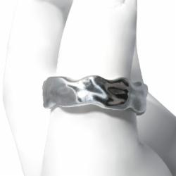 Klára Bílá Jewellery Unisex Stříbrný Prsten Aqua Široký Lesk 41 (13,0mm)
