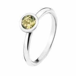 Stříbrný prsten Hot Diamonds Emozioni Scintilla Peridot Nature ER019/L o 51 b