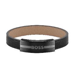 Hugo Boss Fashion Kožený Černý Náramek 1580490 19 Cm