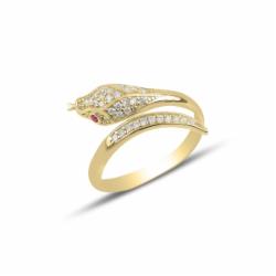 Olivie Stříbrný Prsten Zlatý Had 5710