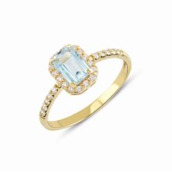 Lillian Vassago Zlatý prsten s modrým topazem LLV22-GR004YBT