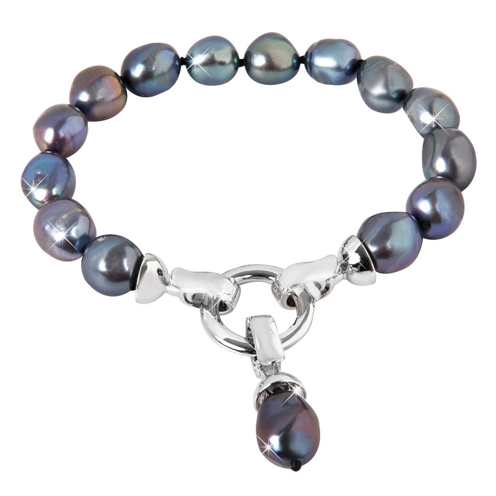 Jwl Luxury Pearls Náramek Z Pravých Kovově Modrých Perel Jl0562 image 1
