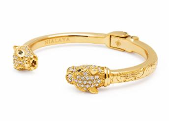 Luxusní Pánský Náramek Nialaya Cz Panter Zlatý Velikost: Xxl (22-23cm)