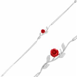 Olivie Stříbrný Náramek Růže 5530