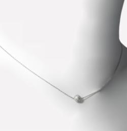 Klára Bílá Jewellery Dámský Stříbrný Minimalistický Náhrdelník Luna Se Stříbrnou Kuličkou 40-45cm