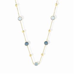 Lillian Vassago Zlatý náhrdelník s topazem a quartzem LLV22-GN020YBT