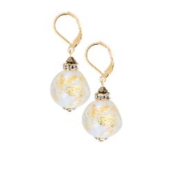 Lampglas Elegantní Náušnice Gold Elegance S 24karátovým Zlatem V Perlách Lampglas Ecq11