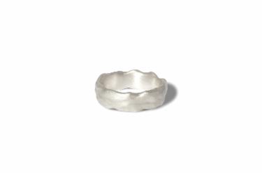 Klára Bílá Jewellery Unisex Stříbrný Prsten Aqua Široký Matný 41 (13,0mm)