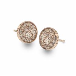 Stříbrné náušnice Hot Diamonds Emozioni Scintilla Champagne Rose Gold DE455