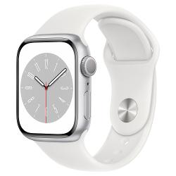 Apple Apple Watch Series 8 Gps + Cellular 41mm Silver, White Sport