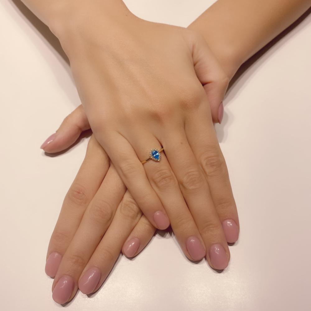 Lillian Vassago Zlatý prsten se syntetickým topazem LLV11-SGR001YDTP image 2