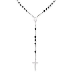 Amen Originální Stříbrný Náhrdelník S Onyxy Rosary Crobon40