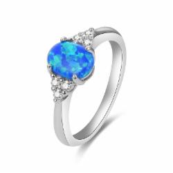 Olivie Stříbrný Prsten Modrý Opál 5900 Velikost Prstenů: 6 (Eu: 51-53)