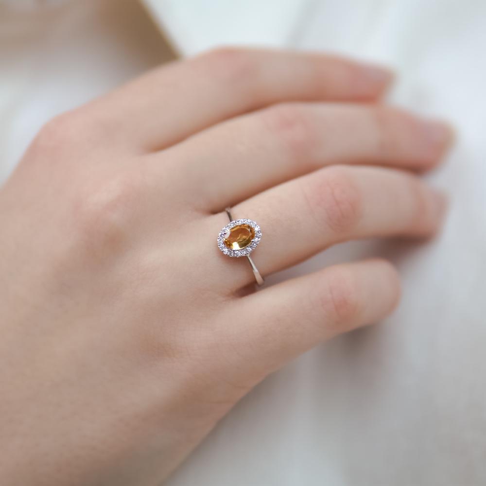 Lillian Vassago Zlatý prsten s citrínem a brilianty LLV11-SMR5637-02-CIT image 10