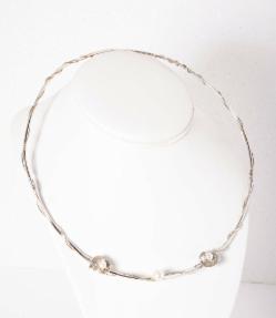Klára Bílá Jewellery Stříbrný Dámský Náhrdelník Barok Obruč S Perlami 40-45cm