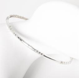 Klára Bílá Jewellery Unisex Stříbrný Minimalistický Náramek Line Xxs (14-16cm)
