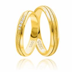 Olivie Snubní Stříbrný Prsten Harmony Gold 5924 Velikost Prstenů: 8 (Eu: 57-58), Pohlaví: Pánské