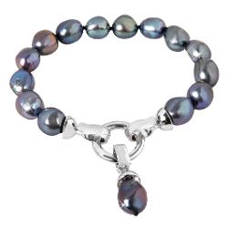 Jwl Luxury Pearls Náramek Z Pravých Kovově Modrých Perel Jl0562