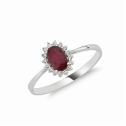 Lillian Vassago Zlatý prsten s rubínem a brilianty LLV11-SMR5647-02-RUB