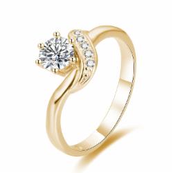 Olivie Stříbrný Zásnubní Prsten Gold 4332 Velikost Prstenů: 8 (Eu: 57-58)
