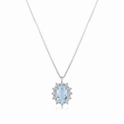Lillian Vassago Zlatý náhrdelník s modrým topazem LLV22-GN001WBT