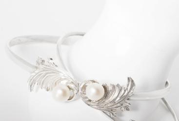 Klára Bílá Jewellery Dámský Dvojitý Náramek Barok S Perlou Stříbro 925/1000, Barva Perly: Bílá